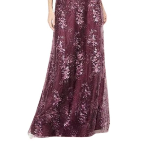 NWT Mon Cheri 118682 Beaded Mother of the Bride Dress Plum Size 6 - Picture 2 of 6